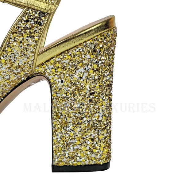 GUCCI SHOES GOLD METALLIC HORSEBIT SANDALS $990 sz 40 10 - Picture 10 of 16